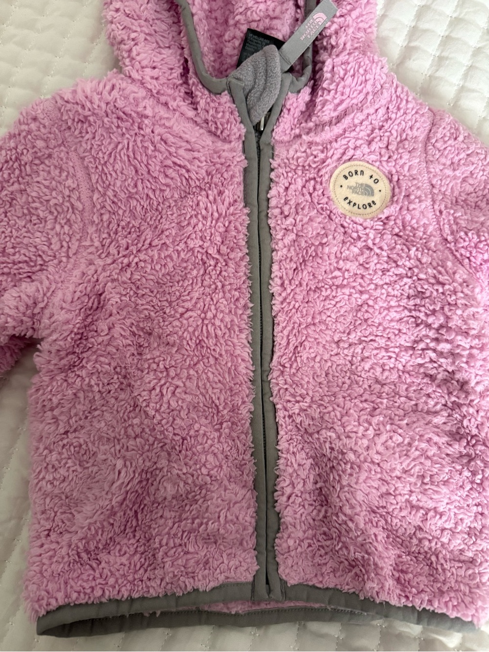 The North Face Pink Teddy Fleece Infant Jacket - Picture 3 of 6